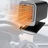 Cerkkapo Auto Heizung, 12V 150W Heizlüfter für Auto, Tragbare heizung für Auto, 2 in 1 Heizung Kühlung Auto Fenster Defroster Demister, Auto Heizlüfter 360° Drehbarer mit Zigarettenanzünder-Stecker