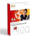 A4 Papier 100g, Druckerpapier für Laser- und Tintenstrahldrucker, Weißes Papier zum Drucken, Schreiben oder Zeichnen, DIN A4 210x297 mm, Papierpaket für Büro und Zuhause - SIDI (100g, 250 Blatt)