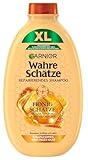 Garnier Shampoo gegen brüchiges Haar, XL Format, Reparierendes Haarshampoo mit Akazienhonig und Bienenwachs, Für mehr Glanz und Geschmeidigkeit, Wahre Schätze Honig, 1 x 600 ml