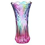 Toyvian Bunte Glasvase Dekorative Desktop Vase Blumenvase Ausgefallen für Blumen und Pflanzen Wohn Bürodeko Modernes Kristallglas Geschenkidee