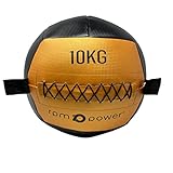 RPM Power Wandball – weicher Medizinball / Wand-Medizinball für Ganzkörpertraining und Kraftübungen (2 kg – 10 kg) (10 kg, Gold)