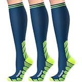 CAMBIVO CS60 Kompressionsstrümpfe Damen Herren 3 Paar, Stützstrümpfe, Compression Socks, Kompressionssocken, Thrombosestrümpfe für Erholung, Laufen, Reise, Shifahren, Schwangerschaft, Alltag