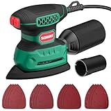 SORAKO Deltaschleifer 220w 14000 OPM 230V Holzschleifer Mit Staubsammler Und 16 SchleifpapierbläTtern (KöRnung 80/120/180/240) Detailschleifer Palm Sande