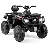 COSTWAY Kinder Quad Elektro 24V, 2-Sitzer Kinderquad 3–8 km/h, Elektroquad mit mit Scheinwerfern, Musik & Hupe, Elektroauto ATV für Kinder ab 3 Jahren (Schwarz)