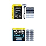 Wilkinson Sword - Hydro 5 Rasierer für Männer, Rasiergriff + Rasierklingen, Feuchtigkeitsspendende Gel-Pools und umklappbarer Trimmer