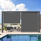 Randaco Senkrechtmarkise Vertikalmarkise Außenrollo Balkonrollo 180x140cm, Outdoorrollo für Balkon, Terrasse, Garten, Sichtschutzrollo Wetterfest Sonnenschutz UV Schutz, Anthrazit