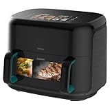 Cecotec Heißluftfritteuse 9 L CecoFry Advance Double. 2850 W, Kompakte, Digitale und ölfreie Diätfritteuse, zwei Körben mit Doppelter Temperatur und PerfectCook-Technologie