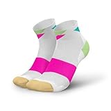 INCYLENCE ULTRALIGHT Laufsocken kurz für Damen und Herren mit leichter Kompression,1 Paar (DE/NL/SE/PL, Numerisch, 39, 42, Regular, Regular, Strikes Short White Pink)