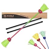 Diabolo Freizeitsport Flowerstick Pro (grün-pink) - Flowerstick aus Fiberglas inkl. 2 Handstäben, UV reaktiv, handbemalt, Festival-Hingucker, ideal für Fortgeschrittene und Profis