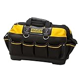 Stanley FatMax Werkzeugtasche (18 Zoll, 49 x 26 x 10 cm, wassserdichter Boden, verstärkte Nähte, ergonomischer Gummihandgriff, robuster Schultergurt, 600 Denier Nylon) 1-93-950