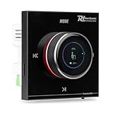 Powerline B100B Wand Stereo Verstärker - Audio Verstärker Bluetooth Unterputz-Einbau System mit 100 Watt - Touchscreen, Bluetooth 5.0, USB/SD, AUX & FM-Radio – Amplifier Schwarz inkl. Fernbedienung