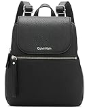 Calvin Klein Damen Elaine Bubble Lamb Novelty Key Item Flap Rucksack, Schwarz/Silber Combo, Einheitsgröße