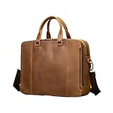 UZOURI Herren Tragetaschen Rindsleder Aktentaschen Handtaschen Umhängetaschen Laptoptaschen Echtes Leder Reisetaschen Tragetaschen(Brown)