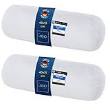 LILENO HOME Microfaser Nackenrolle 15x40 cm [2er Set] bis 95 Grad waschbar mit Reißverschluss - Kopfkissen 15x40 cm als Kissen-Füllung für Bett oder als Deko-Kissen - Sofa-Kissen & Zier-Kissen