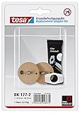 tesa Power.Kit-Adapter BK177-2, selbstklebendes Ersatzteil-Set, Metallplatte, Durchmesser 34mm, Höhe 12mm, Bolzenlänge 9mm