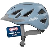 ABUS Stadthelm Urban-I 3.0 - Fahrradhelm mit Rücklicht, Schirm und Magnetverschluss - für Damen und Herren - Hellblau, Größe L
