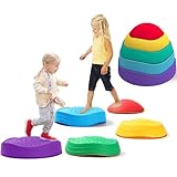 ROMANVIC Stapelsteine,5 Stück Balanciersteine für Kinder, Abenteuer Flusssteine, Rutschfeste Hügelkuppen zur Förderung von Balance, Motorik & Koordination, für Schulen, Kitas & Therapiezentren