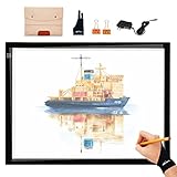 A3 Plus PRO Leuchttisch 12V LED Lichttisch Zeichnen Leuchtkasten Ultradünnes Tracing Licht Pad für Xray Artcraft Tattoo Aquarell Kopie Quilten Diamantmalerei mit Tasche/Clips/Handschuh und DC Adapter