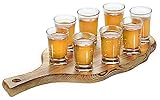KESPER 68280 Schnapsglasträger, Kiefer - geflammt, mit 8 Gläsern