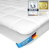 Feluna Mikrofaser Matratzen-Topper gepolsterter Matratzen-Auflage - Matratzenschoner Unterbett Microfaser-Polyester-Schoner mit Soft-Touch; 100 x 200 cm Weiß