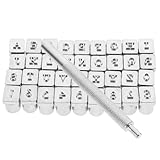 Baluue Teiliges Lederstempel Zahlen und Buchstaben Präzise Schlagbuchstaben für DIY Lederhandwerk Inklusive Ergonomischem Griff Einfach zu Verwenden und Transportieren