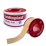 Leukoplast Tape 2,5 cm x 5 m - Pflaster Rolle Fixierpflaster Rolle mit Schutzring - Sensitiv mit starker Klebekraft - Ideales Verbandspflaster - Für Praxis, Klinik, Hausapotheke