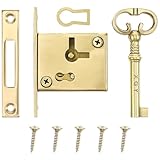 Zerodeko Kupfer Schrankschloss Mittel Antik Stil mit Schlüssel Retro Möbelschloss für Schubladen Vitrinen und Schmuckkästchen Langlebig und Sicher