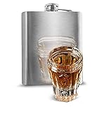 0,5 L Flachmann Trinkflasche aus Edelstahl Silber mit Schraubverschluss - Auslaufsicher mit 500 ml Fassungsvolumen 17x13x3 cm - Mehrweg Schnapsflasche Taschenflasche Halber Liter 16 oz