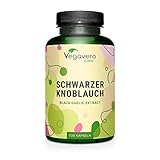 Schwarzer Knoblauch Kapseln | Hochdosiert: 750 mg Extrakt (15:1) | 0,2% S-Allylcystein (SAC) | Geruchlos | Laborgeprüft | 120 Kapseln | Vegan & ohne Zusatzstoffe | Deutsche Produktion von Vegavero®