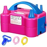 FLSEPAMB Luftballonpumpe Elektrisch, 600W Motor Ballonpumpe Elektrisch Klein with 2+2 Düse, Intelligenter 2 Modus Pumpe Luftballon, Tragbar Luftballon Pumpe Elektro