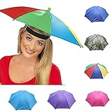 YJLX Regenbogen Hut-Regenbogen Regenschirm HüTe Camouflage Fishing Cap Strand Umbrella Headband, Sonnenschirm-Regenschirmhut-Sonnenschutzkappe FüR Sport Golf Angeln Camping, Blau, Einheitsgröße