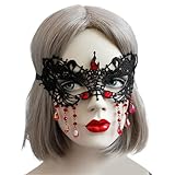 ZMYING Spitzen-Augenmaske für Halloween, Maskerade, Karneval, Abschlussball, Hochzeit, Spitze mit Harz-Strasssteinen