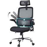 ACMELIFE Bürostuhl Ergonomisch Testsieger, Schreibtischstuhl hoher Rückenlehne, Dynamische Lordosenstütze, 10cm dickeres Sitzkissen, Office Chair klappbaren armlehnen, höhenverstellbar, Schwarz