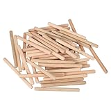 PATIKIL 50 Stück 8 x 100mm Holzdübel Set, Holzrillendübel Riffelholzdübel Holzstifte Dübel Set Gerillte Holzübelstifte Dübel Holz mit Rillen für Zimmerei Möbel Tür Kunsthandwerk Projekte