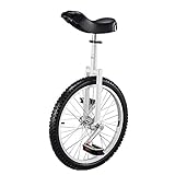 SFQEVHRZ Einrad, 20-Zoll-Einrad for Erwachsene – Verstellbarer Sitz Belastbarkeit bis 150 kg Zirkusqualität(White)