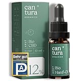 Cantura CBD Öl Bio 12%, Hanföl CBD Tropfen mit Premium Cannabidiol als Vollspektrum Extrakt, vegan (10 ml)