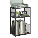 VASAGLE Plattenspieler-Ständer, 3 Etagen, Beistelltisch,...