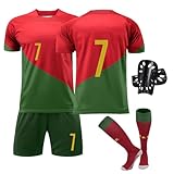 Sternstunde Trikot Sets Kinder, Hause/Auswärts Fußballtrikot für Kinder,Herren Jungen Fussball Jersey Football Trikots, Sportshirt Junge Football Training Tshirts Shorts und Socken Anzug (26, Rot)