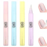 LOPHE Nagellack Korrekturstifte Set, 4 Pack Nail Art Maniküre Korrekturstifte Nagellackkorrektur, Nagellackentferner Entfernung Stifte mit 12 Austauschbare Nagelersatzspitzen