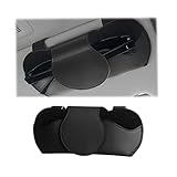 JNNJ Brillenhalter für Auto Leder, Auto Sun Visor Aufbewahrungstasche PU Leder, Aonnenblenden Auto Organizer, Multifonction Brillenetui, Für alle Fahrzeuge(Schwarz)