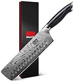 SHAN ZU Küchenmesser aus Pulverstahl, 18 cm Japanisches Nakiri-Messer, Kohlenstoffreicher 63 HRC-Gemüseschneider, Professionelles Kochmesser Mit 12°-Schärfe und Ergonomischem Pakkaholzgriff