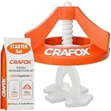 CRAFOX Fliesen Nivelliersystem 2mm Set | 150x Laschen & 100x Hauben | STARTER Set für ein perfektes Fugenbild | Profi Fliesenleger Werkzeug | Fliesen Abstandshalter | keine Fugenkreuze nötig