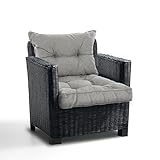 Best Wool Lounge Kissen für Rattan Gartenmöbel Set - Loungekissen für Stuhl - Hochwertiges Polypropylen - Inkl. Sitzkissen 60x60 + Rückenlehne 60x40