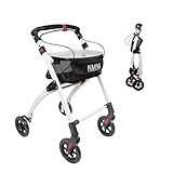 KMINA Rollator Schmal für Wohnung, Indoor Rollator Faltbar...