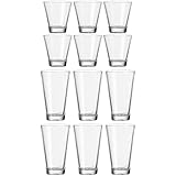 Leonardo Ciao Trink-Glas 12er Set, Trink-Becher aus Glas, spülmaschinengeeignete Wasser-Gläser, 215 ml und 300 ml, 020486