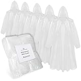 CityComfort Damen Regenponcho durchsichtig, Einweg Regencape für Erwachsene, Multipack (Weiß – 5er-Pack)