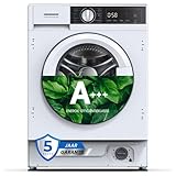 HEINNER HWM-BI814IVA+++ Einbauwaschmaschine – 8 kg – 1400 U/min – Energieklasse A – Motor Inverter – 15 Programme – Weiß – 5 Jahre Garantie