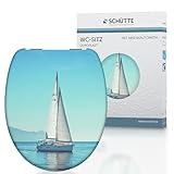 SCHÜTTE WC-Sitz Duroplast SAILING, Toilettensitz mit Absenkautomatik, passend für alle handelsüblichen WC-Becken, maximale Belastung der Klobrille 175 kg, SAILING 82148
