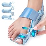 Tech Love Hallux Valgus Korrektur Fixierplatte Upgrade Hallux Valgus Ballen Zehen Korrektor mit 3 Verschiedenen Befestigungswinkeln Hallux Valgus Schiene für Zehen Tag und Nacht Unisex Blau