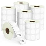 BETCKEY - 1,5 Zoll / 38 mm runde Etiketten kompatibel mit Zebra & More Etikettendrucker, perforiert [20 Rollen, 27600 Etiketten]